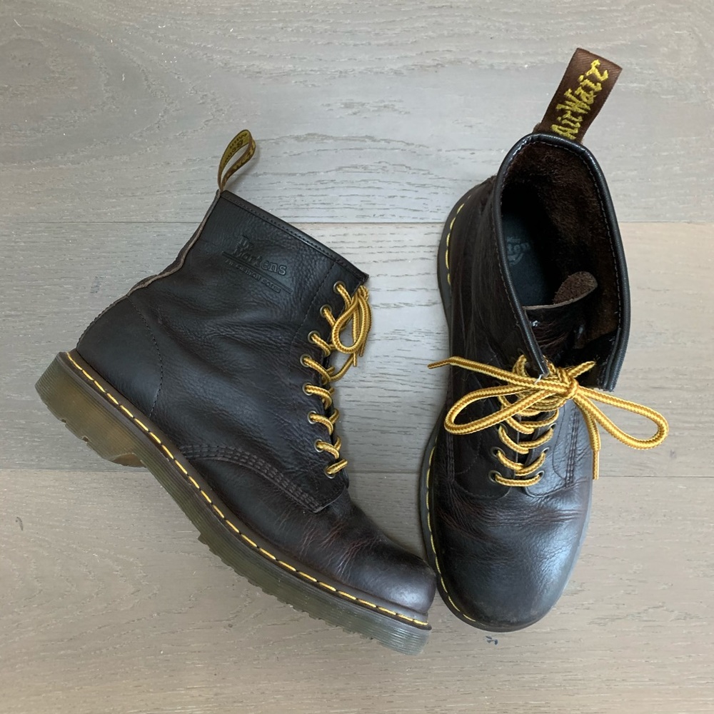 Doc Martens Brown Lace-Up Classic Eight Eye Boot
